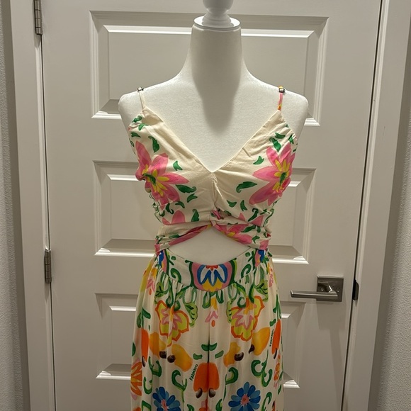 FARM Rio Watercolor Bow Jumpsuit Size M - Picture 7 of 9